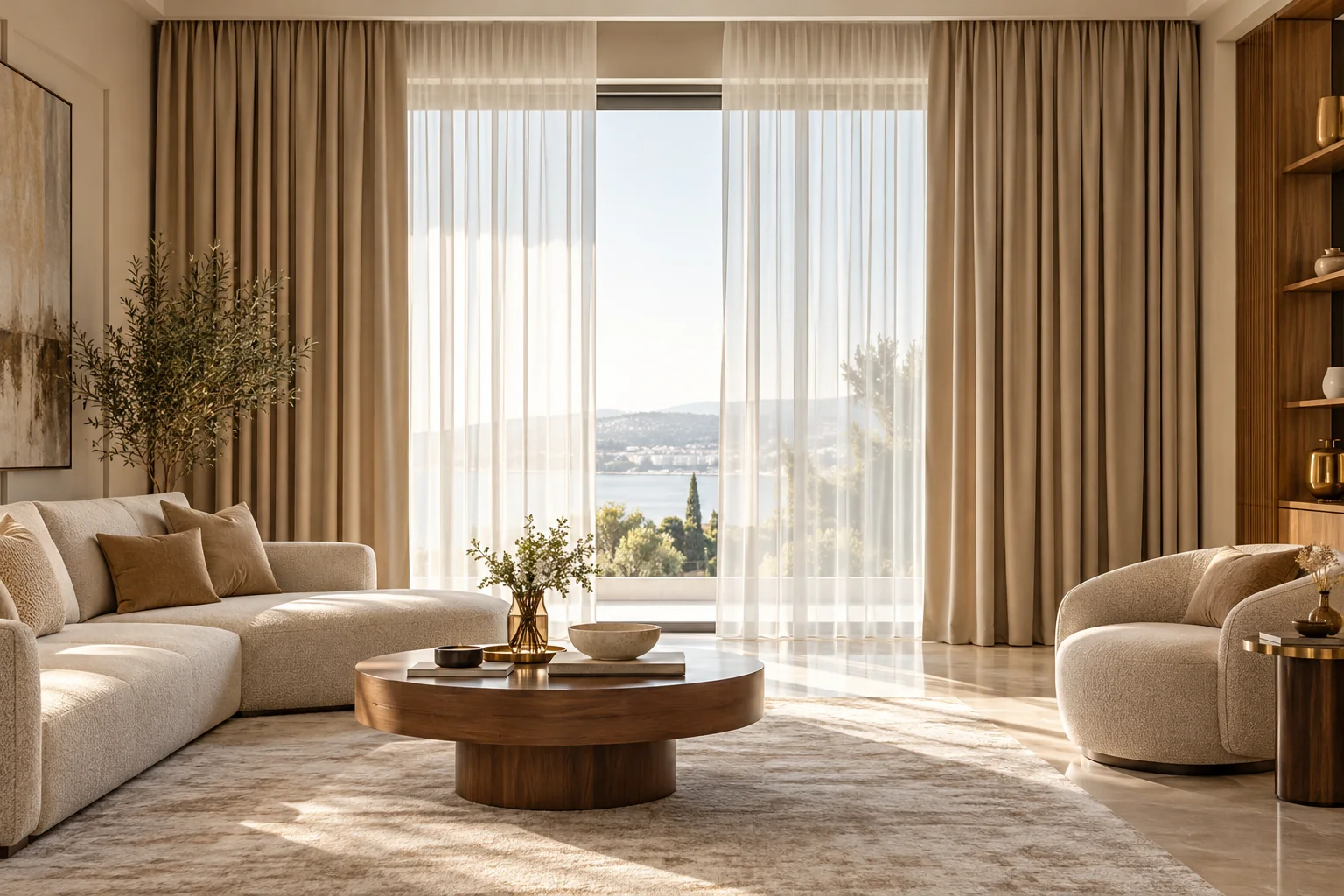 Fon Perdeler için örnek iç mekân uygulaması